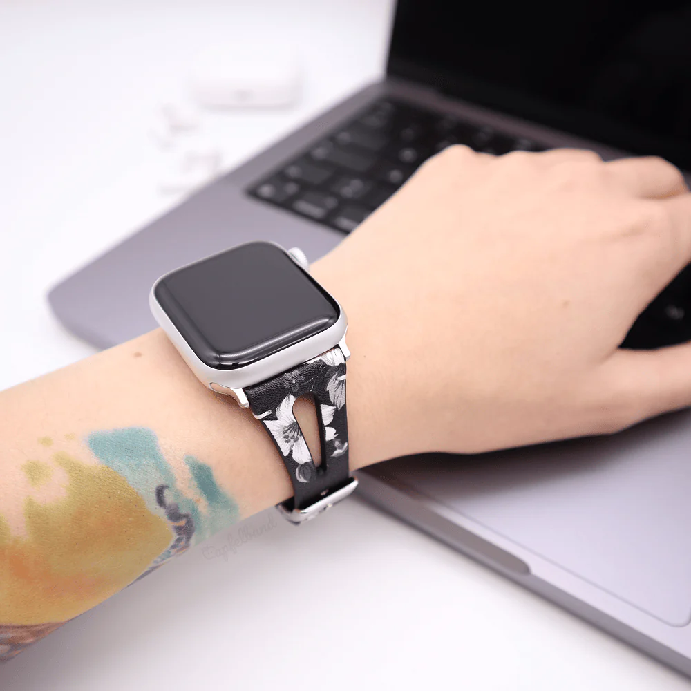 Schmales Kunstlederarmband für Apple Watch - Image 3